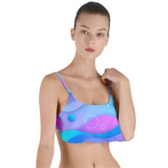 Colorful Blue Purple Wave Layered Top Bikini Top  by Salman4z