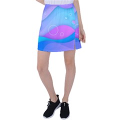 Colorful Blue Purple Wave Tennis Skirt by Salman4z