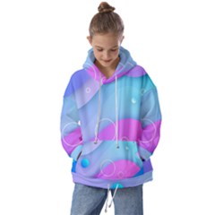 Colorful Blue Purple Wave Kids  Oversized Hoodie by Salman4z