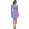 Colorful Blue Purple Wave Short Sleeve Tiered Mini Dress View4