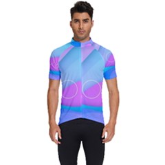 Colorful Blue Purple Wave Men s Short Sleeve Cycling Jersey by Salman4z