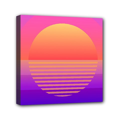 Sunset Summer Time Mini Canvas 6  X 6  (stretched) by Salman4z