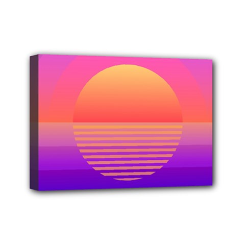 Sunset Summer Time Mini Canvas 7  X 5  (stretched) by Salman4z