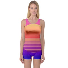 Sunset Summer Time One Piece Boyleg Swimsuit by Salman4z