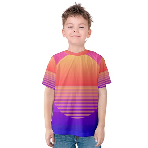 Sunset Summer Time Kids  Cotton Tee by Salman4z