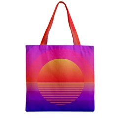 Sunset Summer Time Zipper Grocery Tote Bag by Salman4z