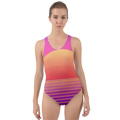 Sunset Summer Time Cut-out Back One Piece Swimsuit by Salman4z