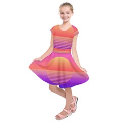 Sunset Summer Time Kids  Short Sleeve Dress by Salman4z