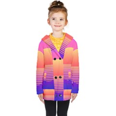 Sunset Summer Time Kids  Double Breasted Button Coat