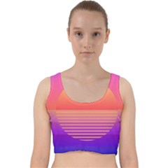 Sunset Summer Time Velvet Racer Back Crop Top by Salman4z