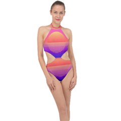 Sunset Summer Time Halter Side Cut Swimsuit by Salman4z