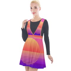 Sunset Summer Time Plunge Pinafore Velour Dress by Salman4z