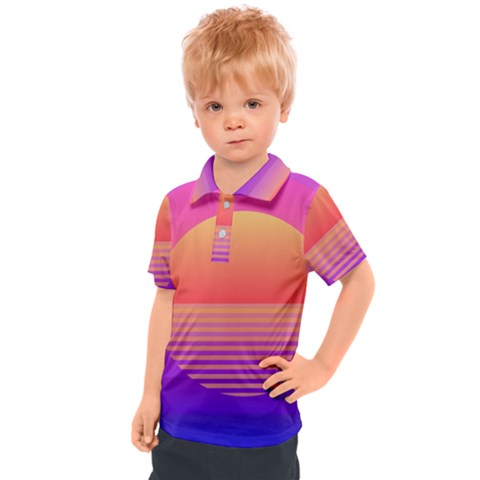 Sunset Summer Time Kids  Polo Tee by Salman4z