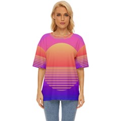 Sunset Summer Time Oversized Basic Tee