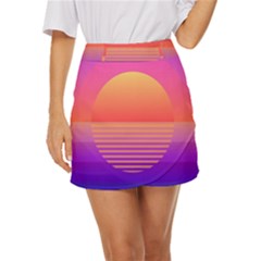 Sunset Summer Time Mini Front Wrap Skirt