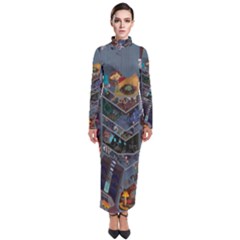 Fictional Character Cartoons Turtleneck Maxi Dress