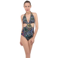 Fictional Character Cartoons Halter Front Plunge Swimsuit by Salman4z