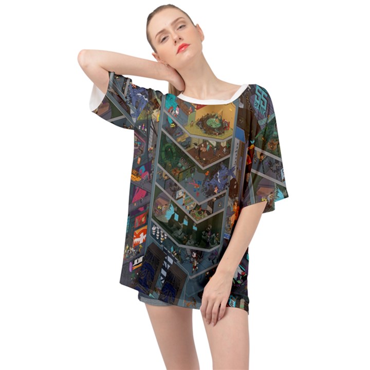 Fictional Character Cartoons Oversized Chiffon Top