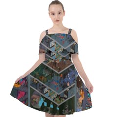 Fictional Character Cartoons Cut Out Shoulders Chiffon Dress by Salman4z