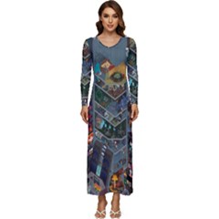 Fictional Character Cartoons Long Sleeve Longline Maxi Dress by Salman4z