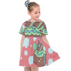 Minimal Digital Cityscape Kids  Sailor Dress by Salman4z