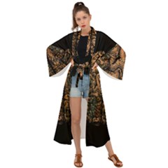 Always On My Mind Tobe Map Places Travel Vintage Maxi Kimono by Salman4z