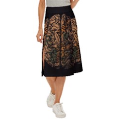 Always On My Mind Tobe Map Places Travel Vintage Midi Panel Skirt