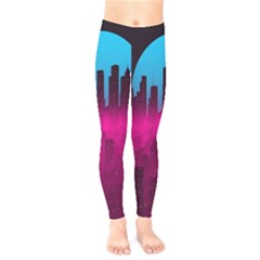 Futuristic Cityscape Kids  Leggings by Salman4z