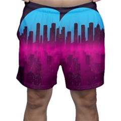 Futuristic Cityscape Men s Shorts by Salman4z