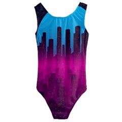 Futuristic Cityscape Kids  Cut-out Back One Piece Swimsuit by Salman4z