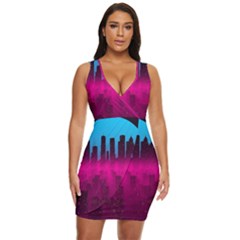 Futuristic Cityscape Draped Bodycon Dress by Salman4z