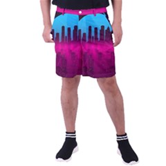 Futuristic Cityscape Men s Pocket Shorts by Salman4z