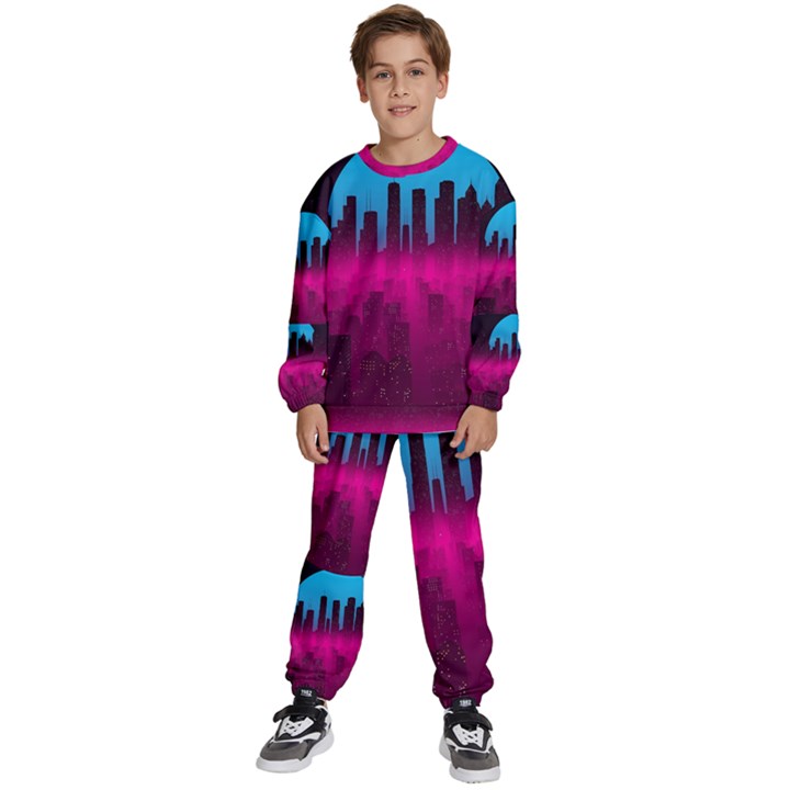 Futuristic Cityscape Kids  Sweatshirt set