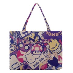 Retro Cartoon Hello Titty Parody Medium Tote Bag by Salman4z