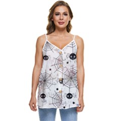 Creepy Spider Casual Spaghetti Strap Chiffon Top by Salman4z