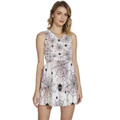 Creepy Spider Sleeveless High Waist Mini Dress