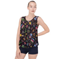 Cartoon Texture Bubble Hem Chiffon Tank Top by Salman4z