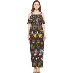 Cartoon Texture Draped Sleeveless Chiffon Jumpsuit by Salman4z