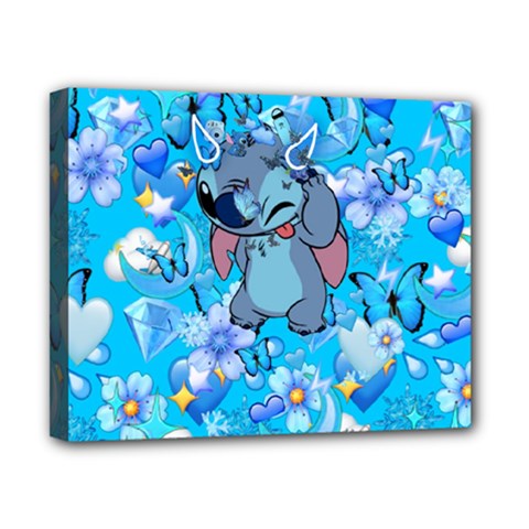 Blue Stitch Aesthetic Canvas 10  X 8  (stretched) by Salman4z