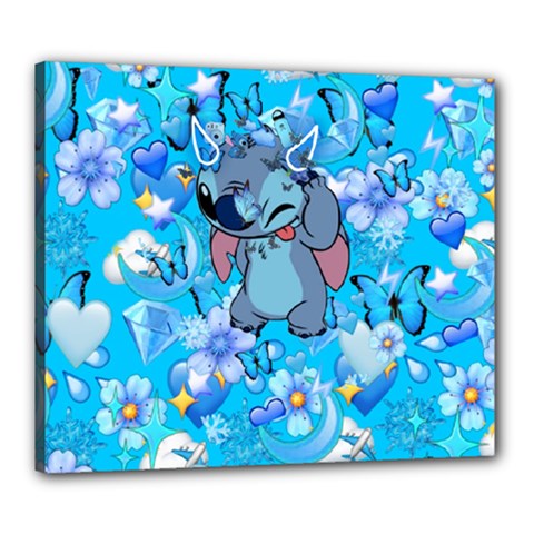 Blue Stitch Aesthetic Canvas 24  X 20  (stretched) by Salman4z