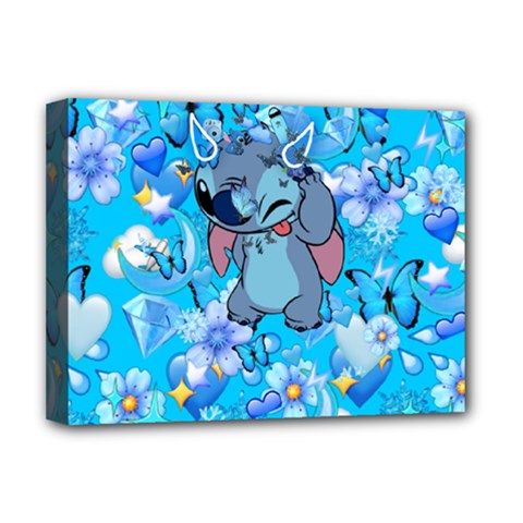 Blue Stitch Aesthetic Deluxe Canvas 16  X 12  (stretched)  by Salman4z