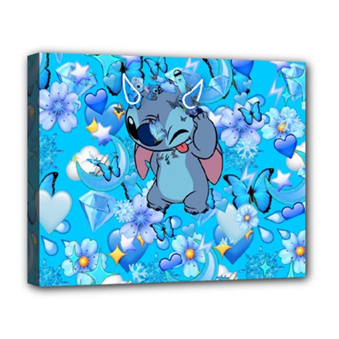 Blue Stitch Aesthetic Deluxe Canvas 20  X 16  (stretched) by Salman4z