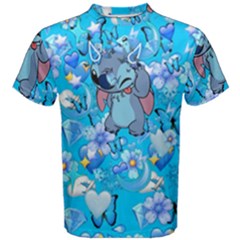 Blue Stitch Aesthetic Men s Cotton Tee by Salman4z