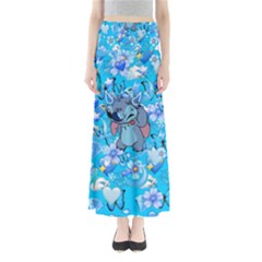 Blue Stitch Aesthetic Full Length Maxi Skirt by Salman4z