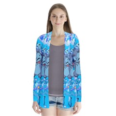 Blue Stitch Aesthetic Drape Collar Cardigan by Salman4z