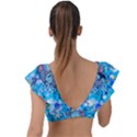 Blue Stitch Aesthetic Plunge Frill Sleeve Bikini Top View2