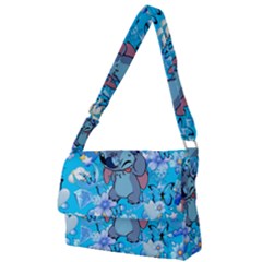 Blue Stitch Aesthetic Full Print Messenger Bag (l) by Salman4z