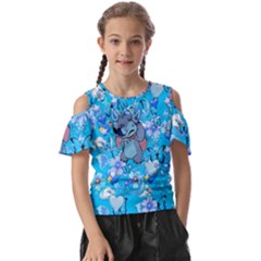 Blue Stitch Aesthetic Kids  Butterfly Cutout Tee by Salman4z