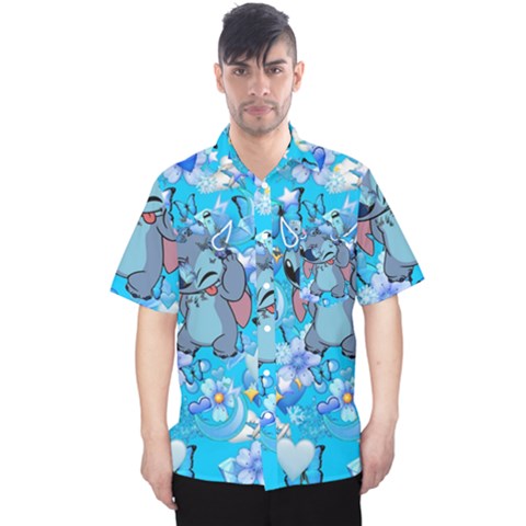 Blue Stitch Aesthetic Men s Hawaii Shirt by Salman4z