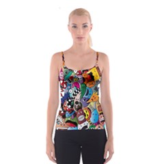 Cartoon Explosion Cartoon Characters Funny Spaghetti Strap Top by Salman4z